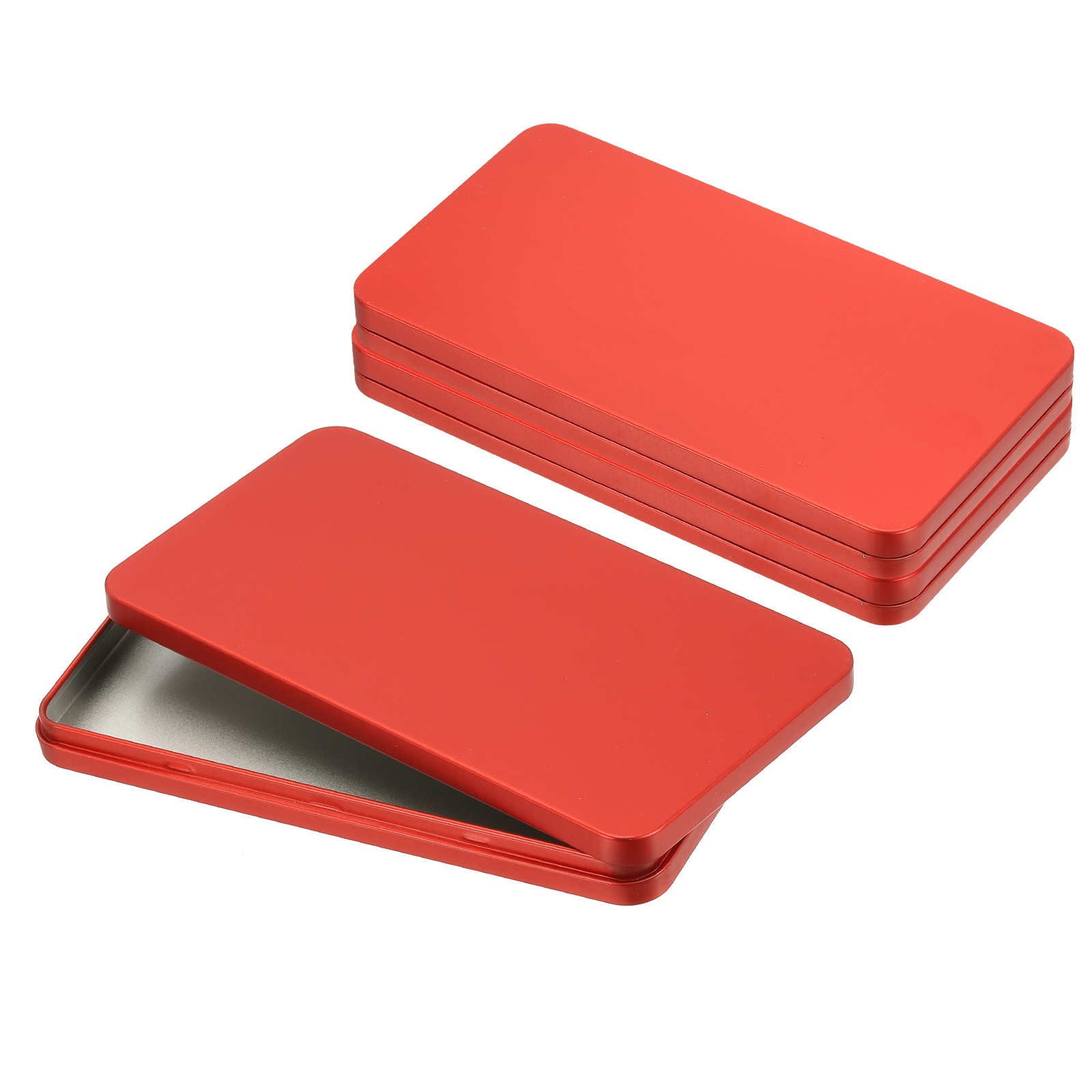 Small Cash Box, 3 Pcs Money Holder Metal Tin Box Cash Tray Organizer, Red