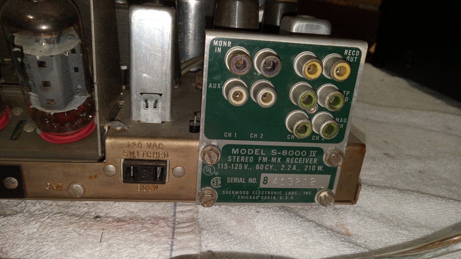 Sherwood S-8000 IV Stereo Tube Amplifier FM Tuner Works Sounds Nice