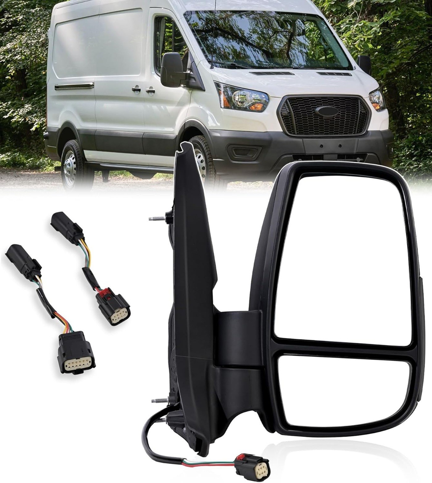 Right Passenger Side Mirror for 2015-2025 Ford Transit 150 250 350 350 HD Black