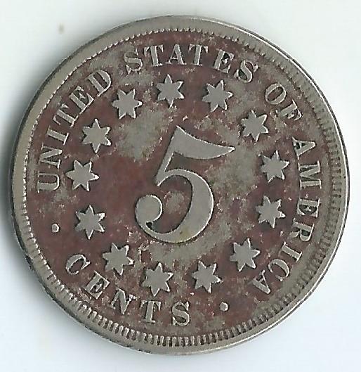 1868 /68 SHEILD NICKEL