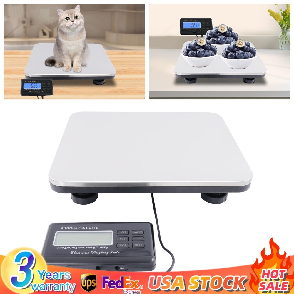 660 LBS Heavy Duty Digital Industry Shipping Postal Platform Scale Weight 300kg