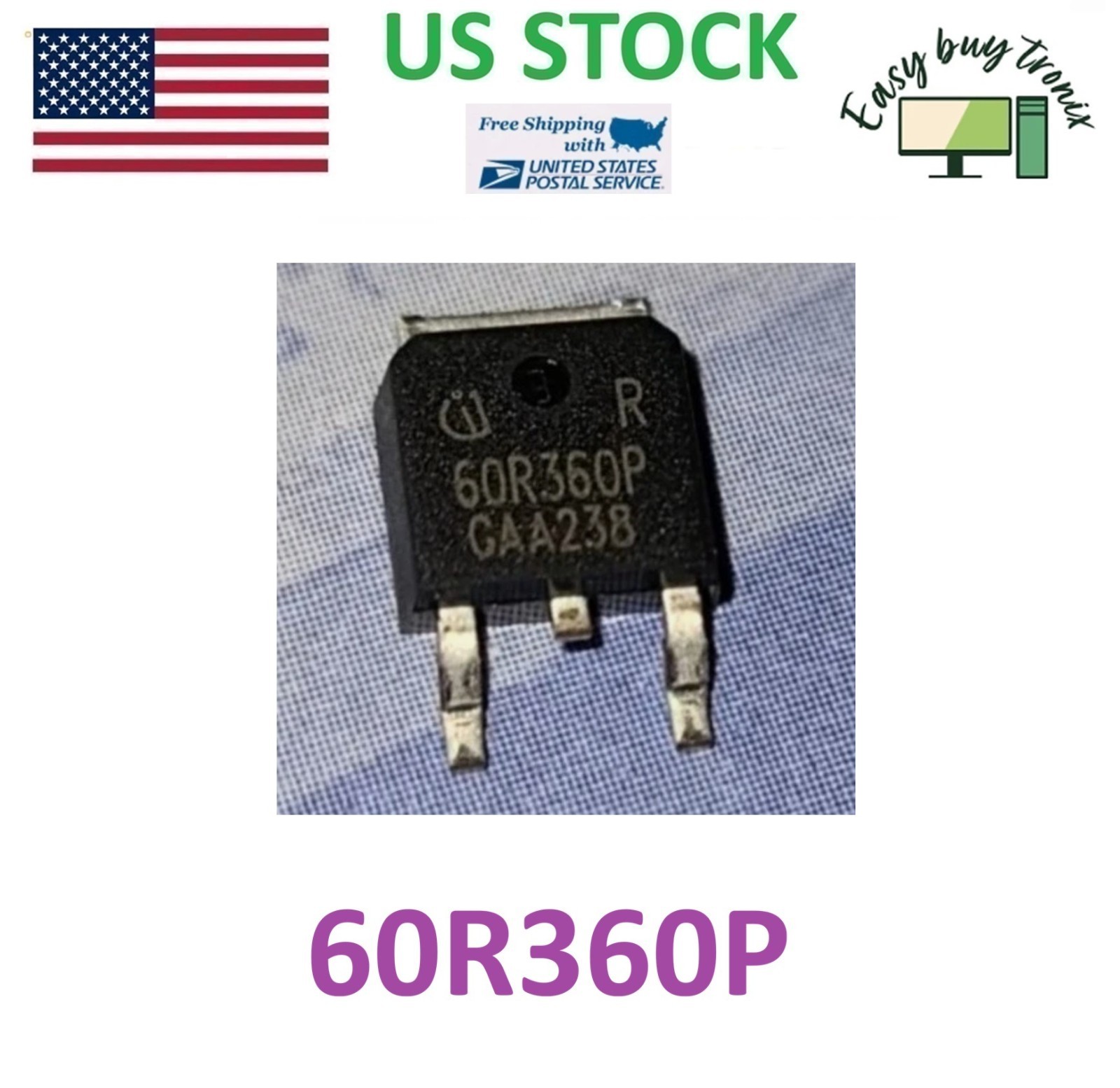 2 pieces MOSFET 60R360P 60R360P7 60R360Q IPD60R360P7ATM SMD - TO 252