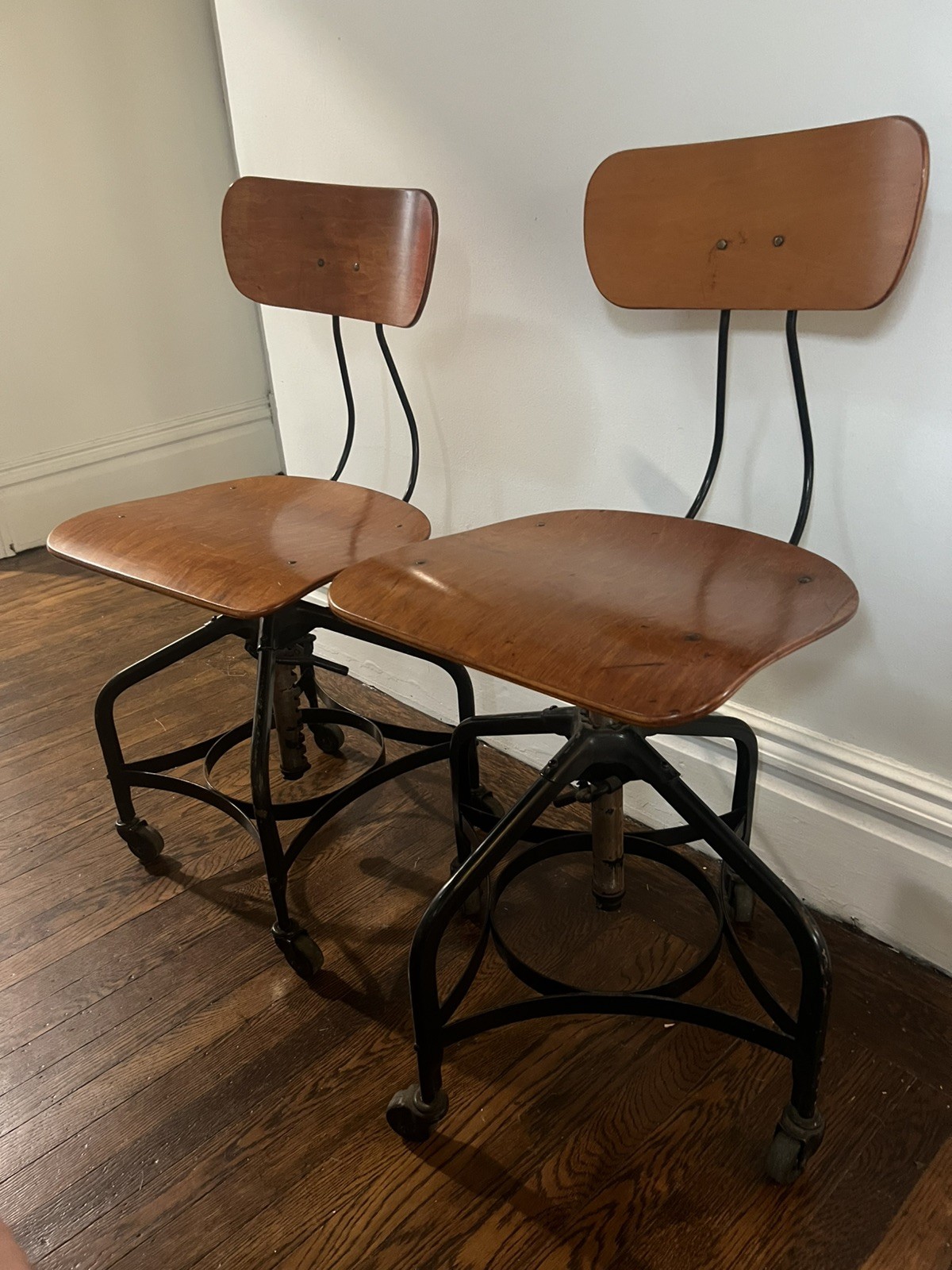 Vintage Industrial Toledo Drafting Stools (pair)