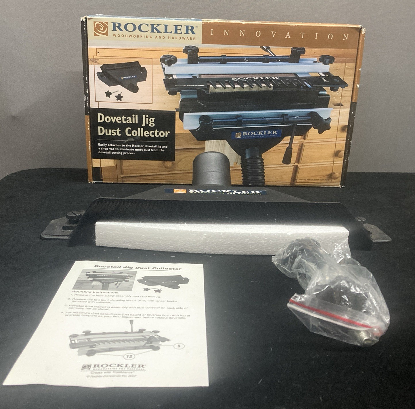 Rockler Dovetail Jig Dust Collector Attachment New Open Box