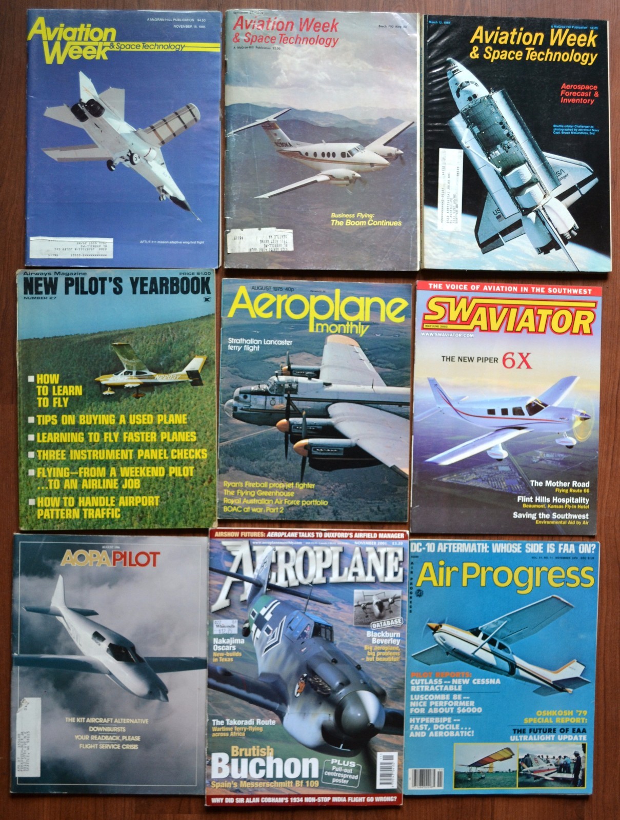 Lot of 9 Aviation Magazines Military Aircraft Airplane Aircraft Air Flight Pilot