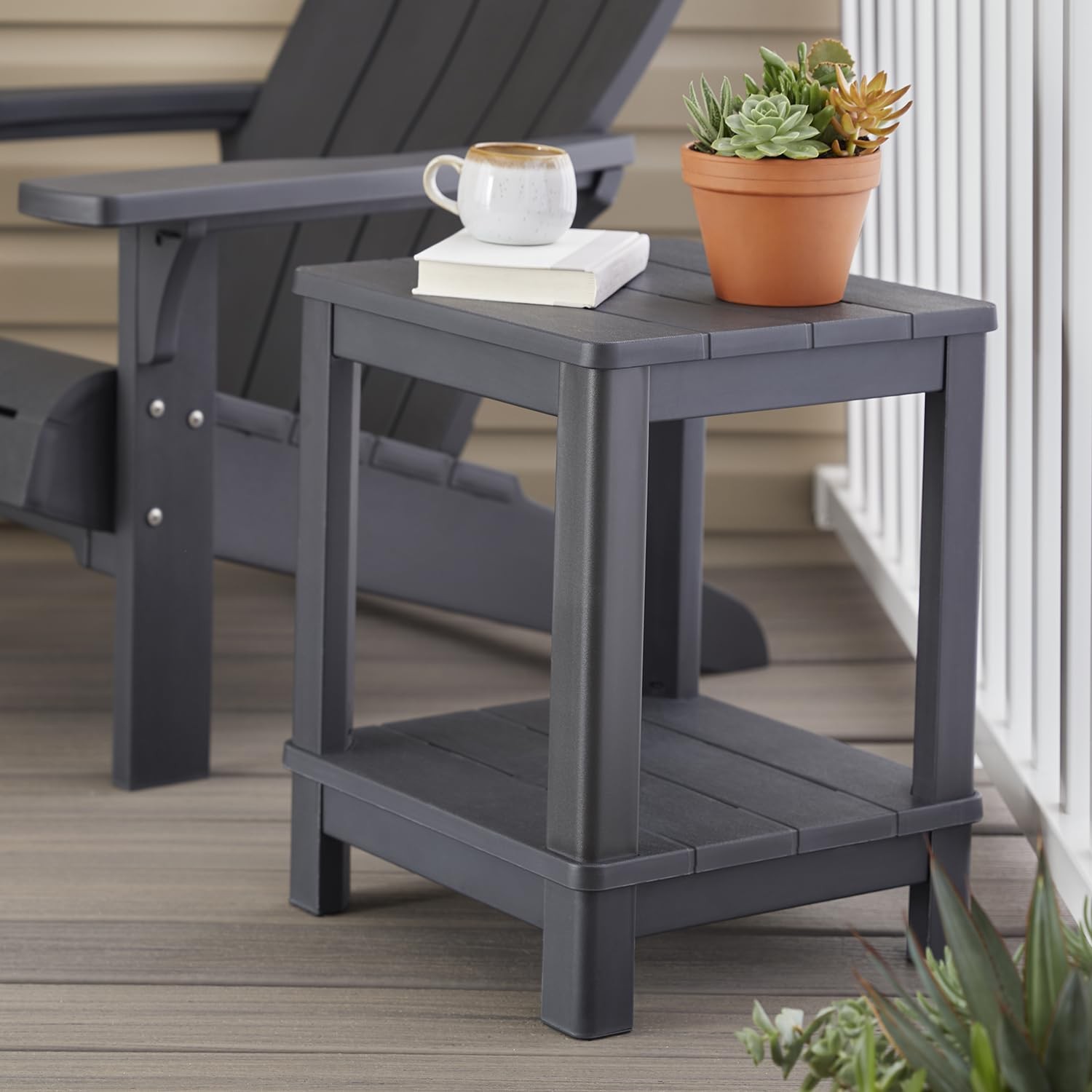 New Best Deluxe Adirondack Side Table - Graphite Free Shipping