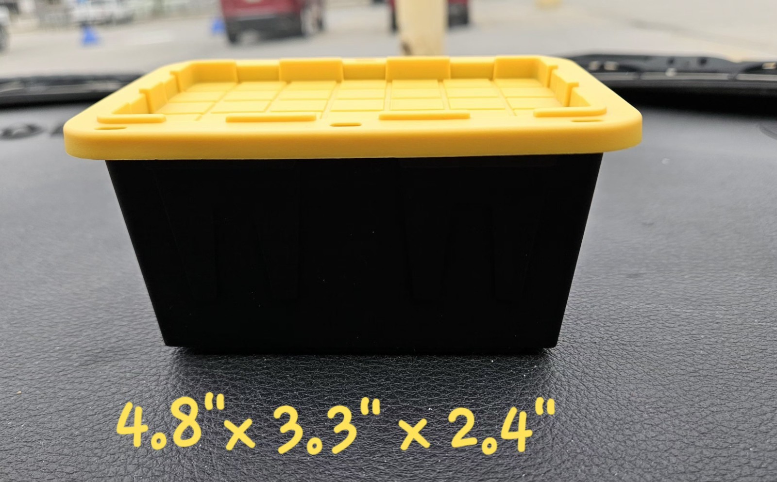 Lowe's Teeny Tote .38 Quarts Black Tote w/Yellow Lid 4.8" x 3.3" x 2.4"