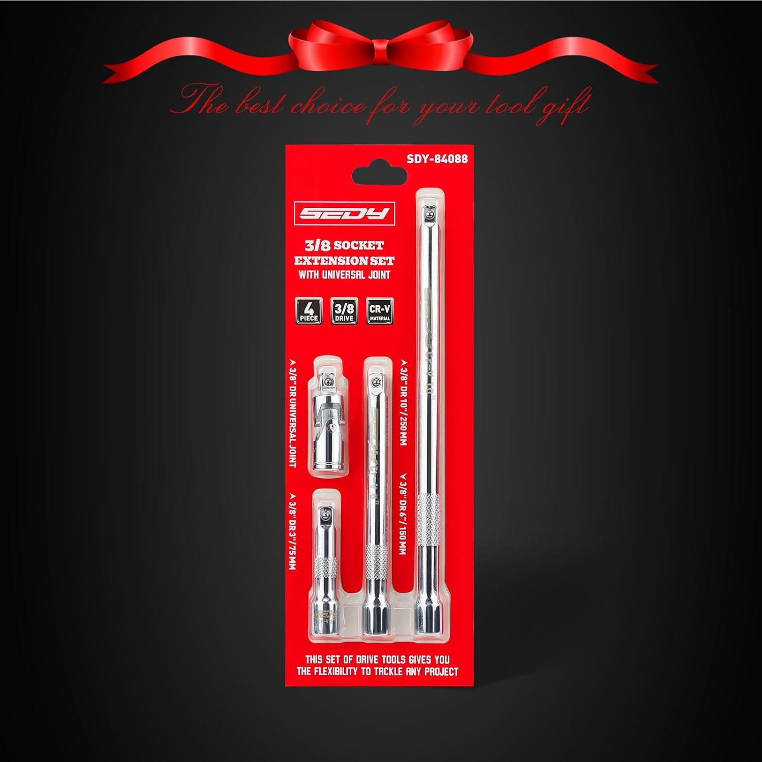 4-Piece 3/8" Drive Socket Extension Bar Set, Professional Socket Extension Set I