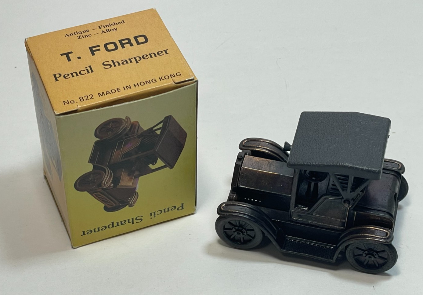 Vintage Pencil Sharpener Mini T Ford Model Diecast Metal Original Box No. 822