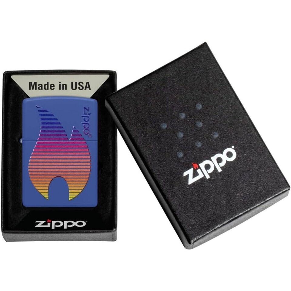Zippo Flame Design Royal Blue Matte 48996