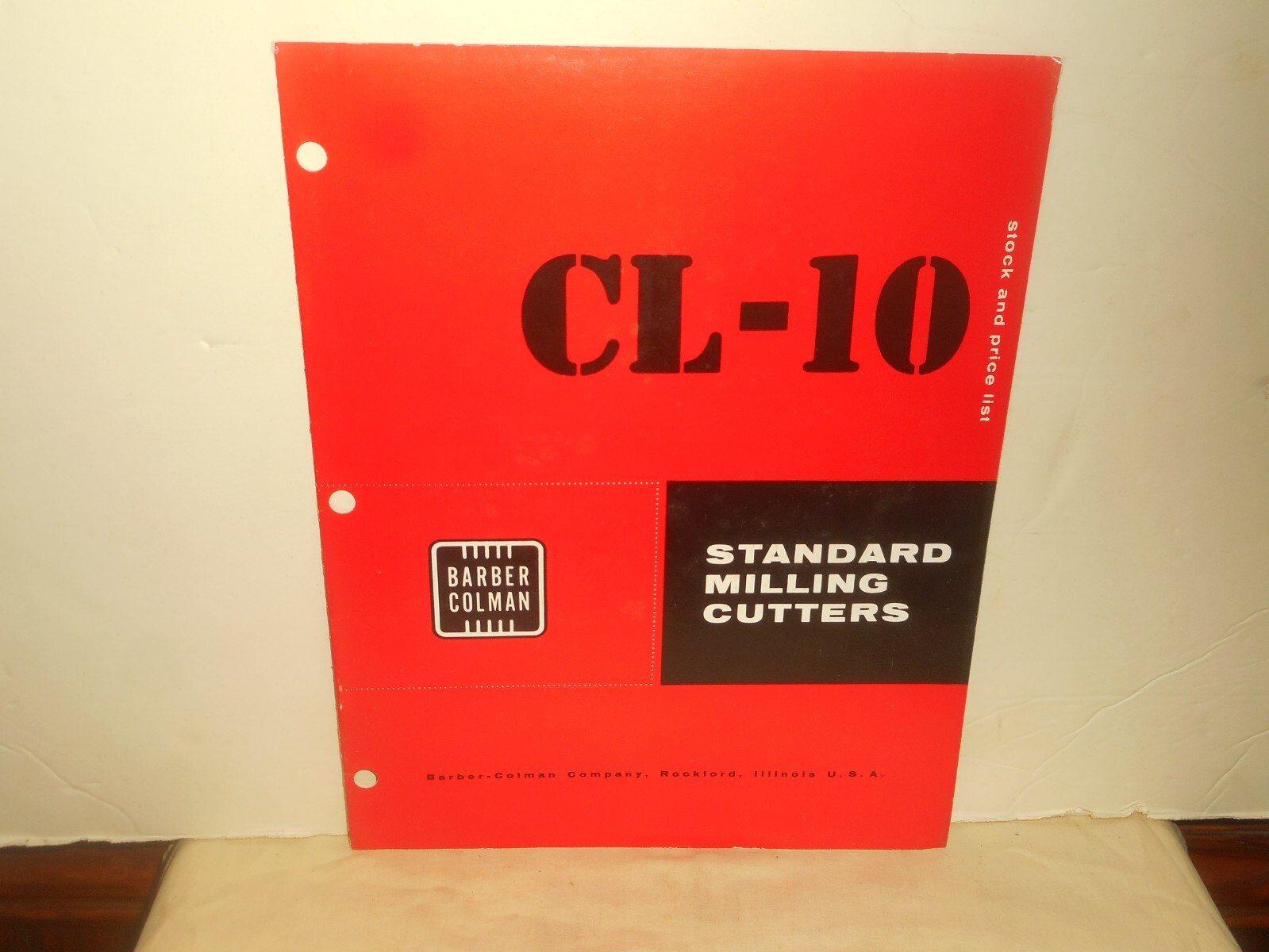 BARBER COLEMAN CL-10 Standard Milling Cutters Catalog 1968 ROCKFORD, IL
