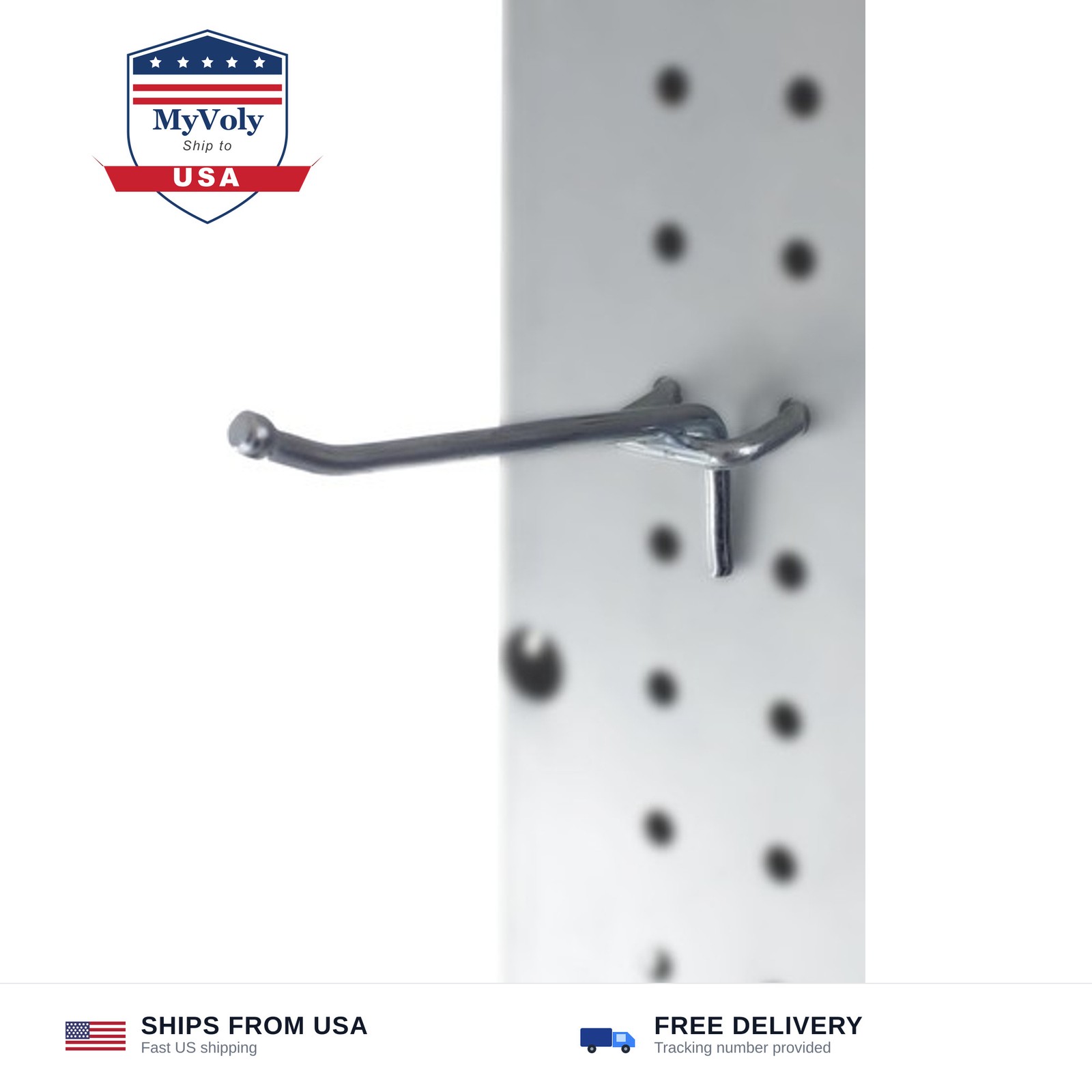 Presa Heavy Duty Metal Peg Board Shelving Hooks, 4-Inch, 50-Pack