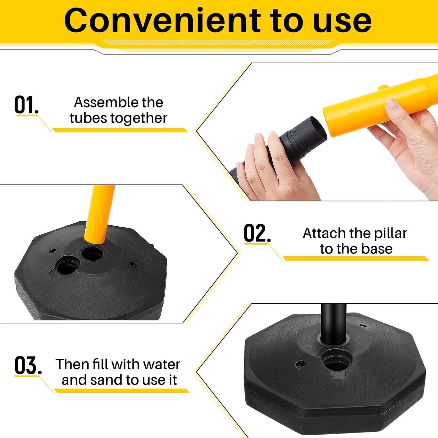 12 Sets 34 Inch Parking Cone Delineators Post Traffic Cone Plastic Stanchion Set