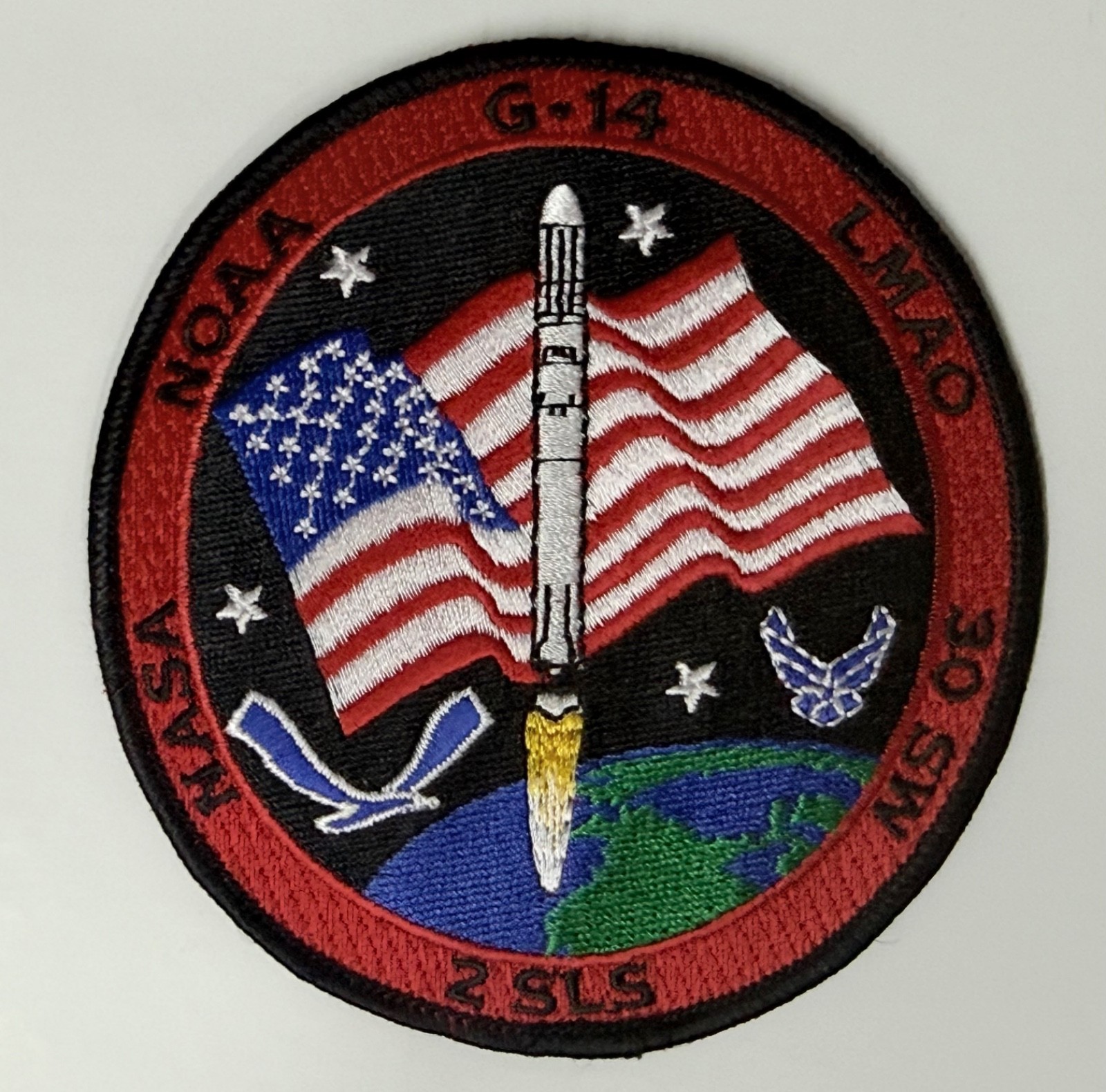 NOAA G-14 NASA GOES-14 Weather Satellite Delta IV Launch Patch Mint Plastic Back