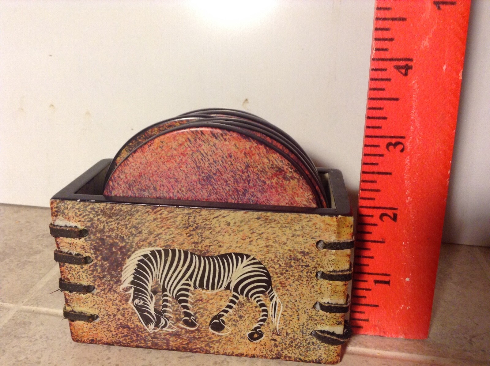 Stone Coaster Set African Animals Gazelle Rhino Hippo Giraffe Zebra Elephant