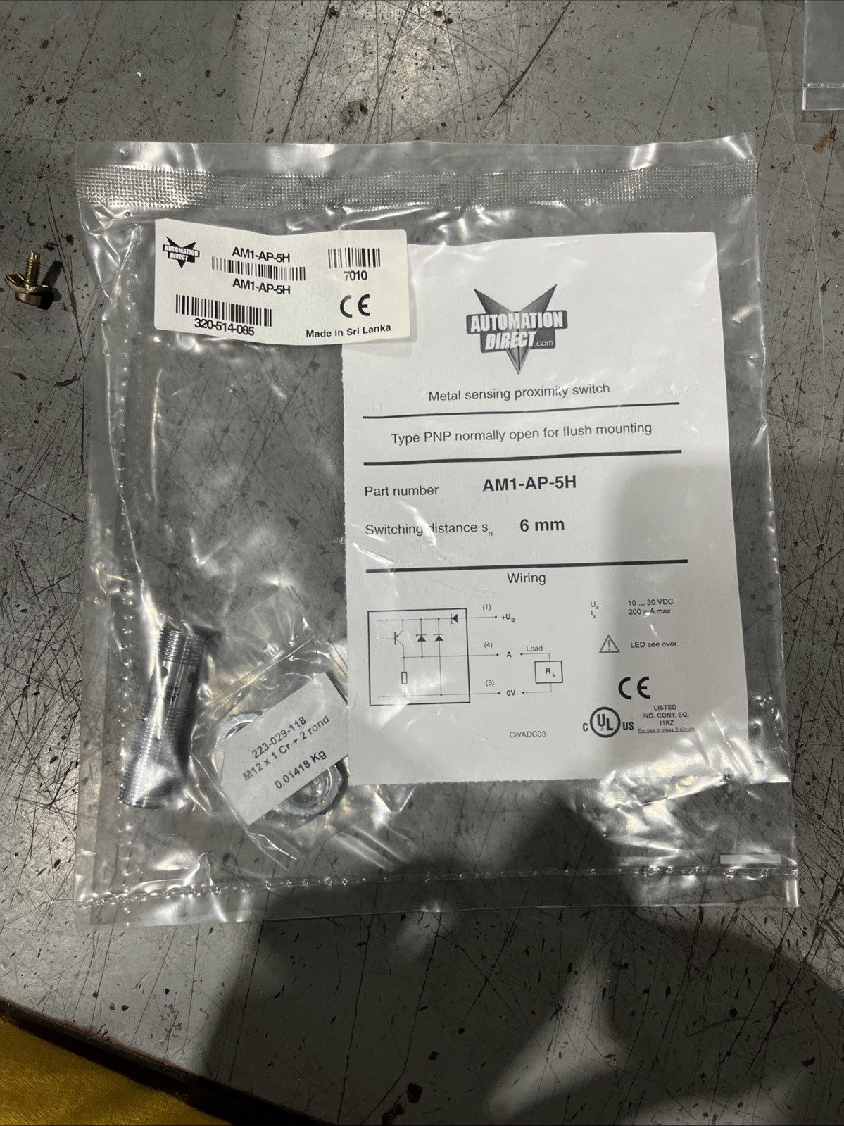 🔥AUTOMATION DIRECT AM1-AP-5H Inductive Proximity Sensor, New Free Shipping🇺🇸