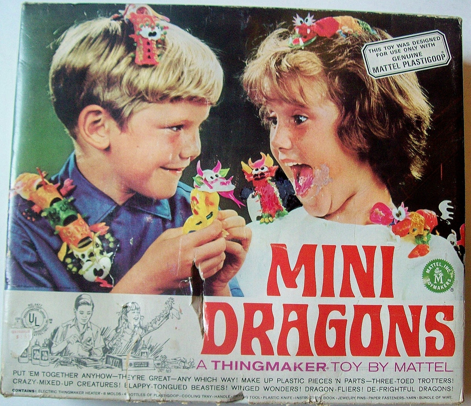 1967 "Mini Dragons" Thingmaker Set by Mattel-Mostly Complete Incl Working Heater