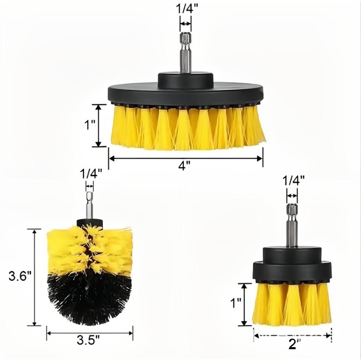 Drill Brushes Set, Electric Spin Scrubber with 3 Replaceable Drill Brush Heads