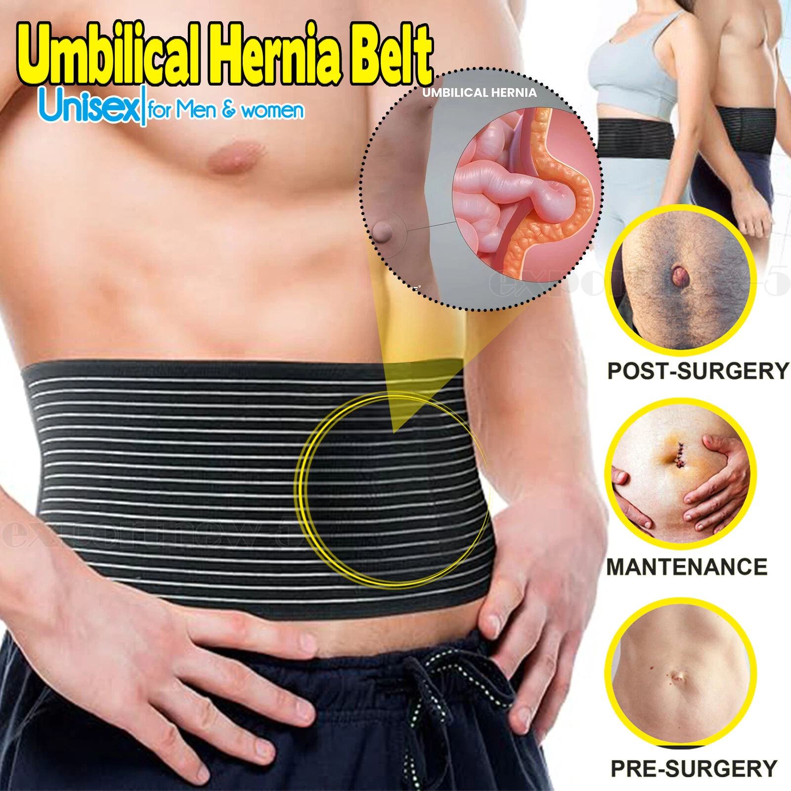 Cinturón para hernia umbilical Faja abdominal con una almohadilla de compresión