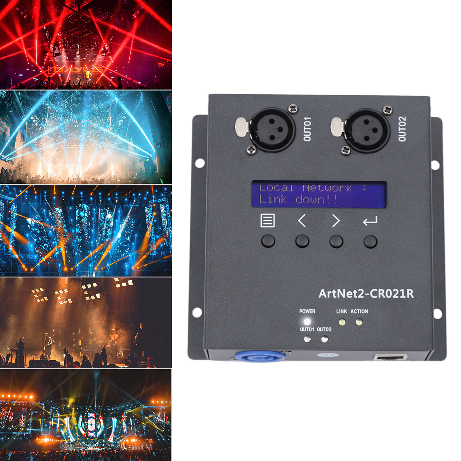 ArtNet DMX 512 Ethernet Lighting Controller Interface 100Mbps for Stages Bars