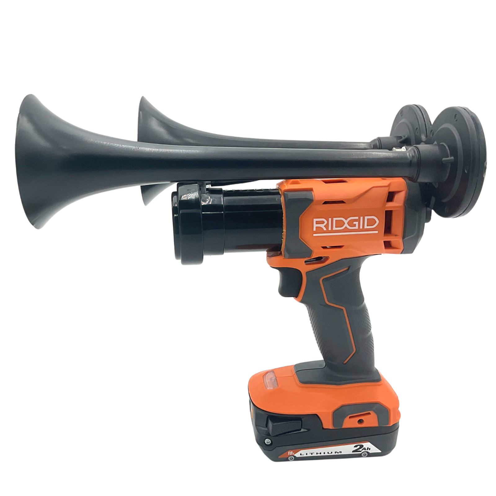For Ridgid 18V  Drill impact Train Air Horn Dual 2 Black Air Trumpets Loud