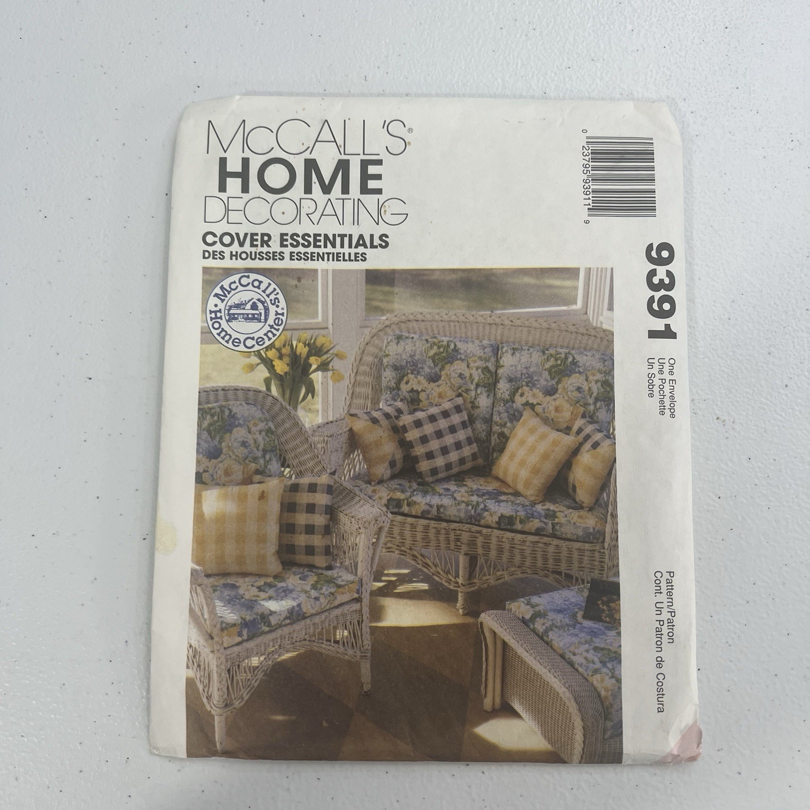 McCall's Home Decorating 9391 COVER ESSENTIALS Recover Cushions Sewing Pattern