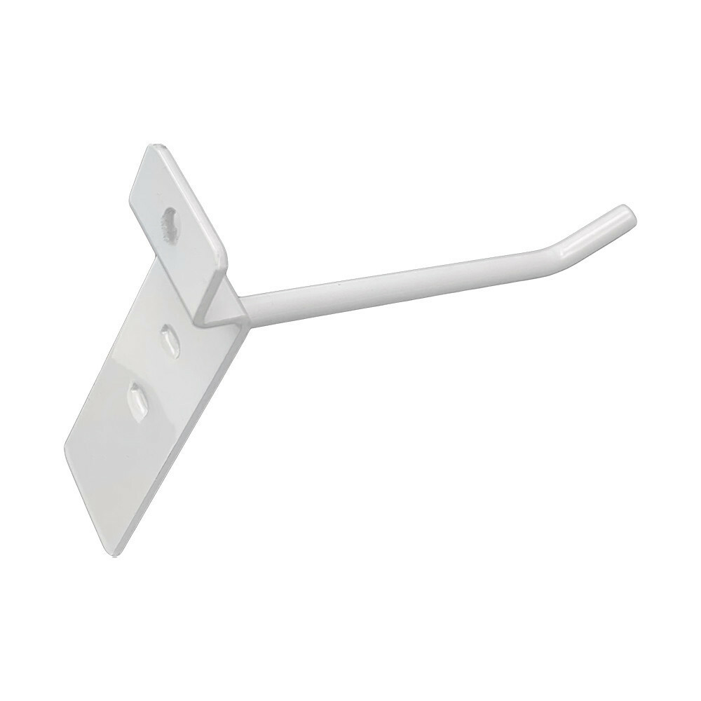 4" Slatwall Hook Panel Display Hooks, 1/4" Thickness Metal,Gloss White - PACK 24