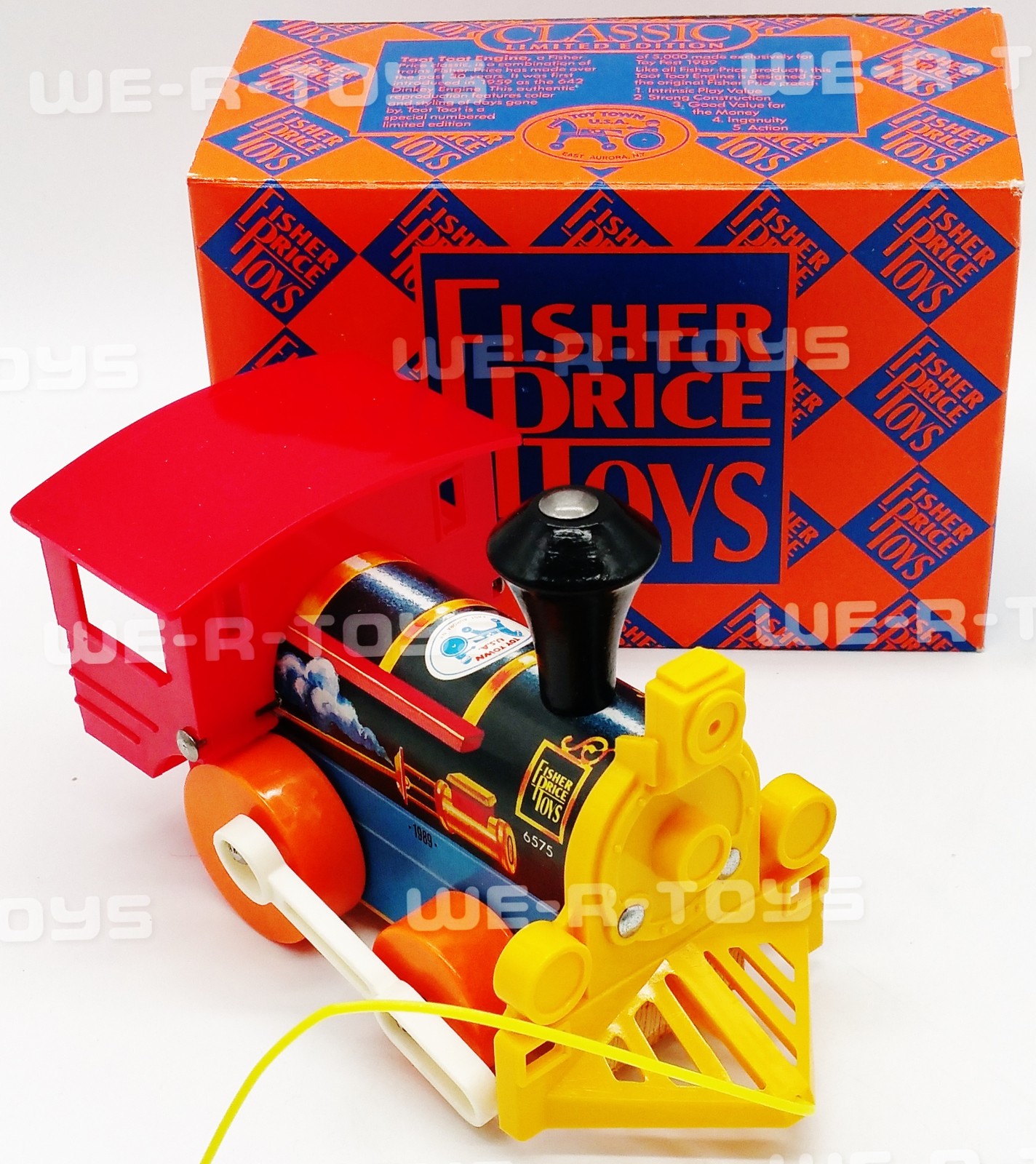 Fisher-Price Toot Toot Engine Pull Toy FP 1989 No. 6575 Made In U.S.A. NEW