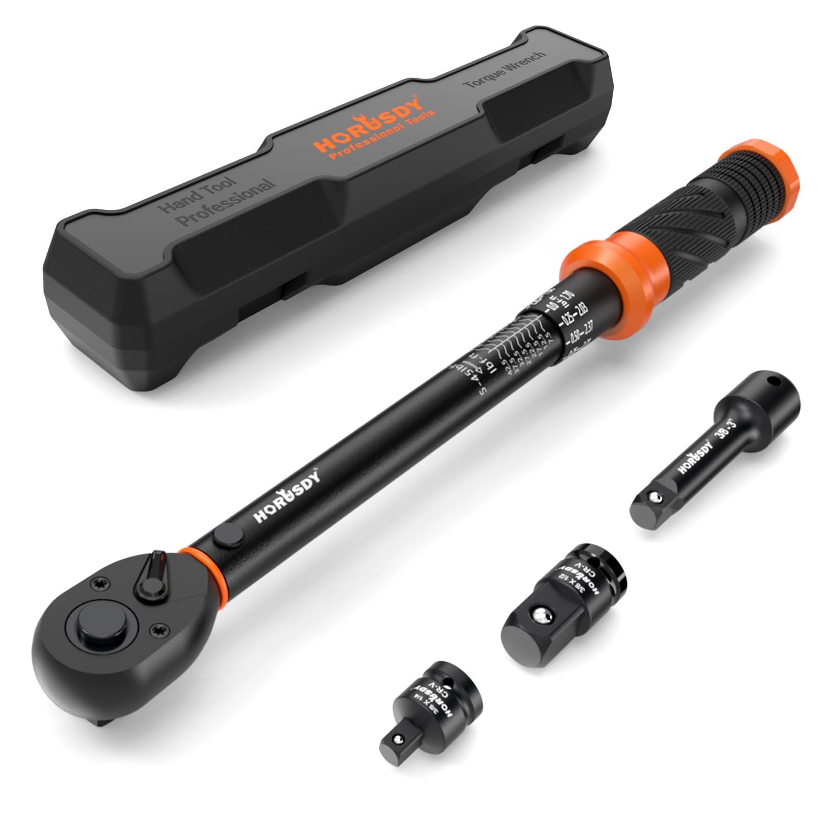 3/8" 5PCS Torque Wrench Set(5–45 ft-lb/ 6.8–61 Nm) – Torque Wrench 3/8 Drive ...