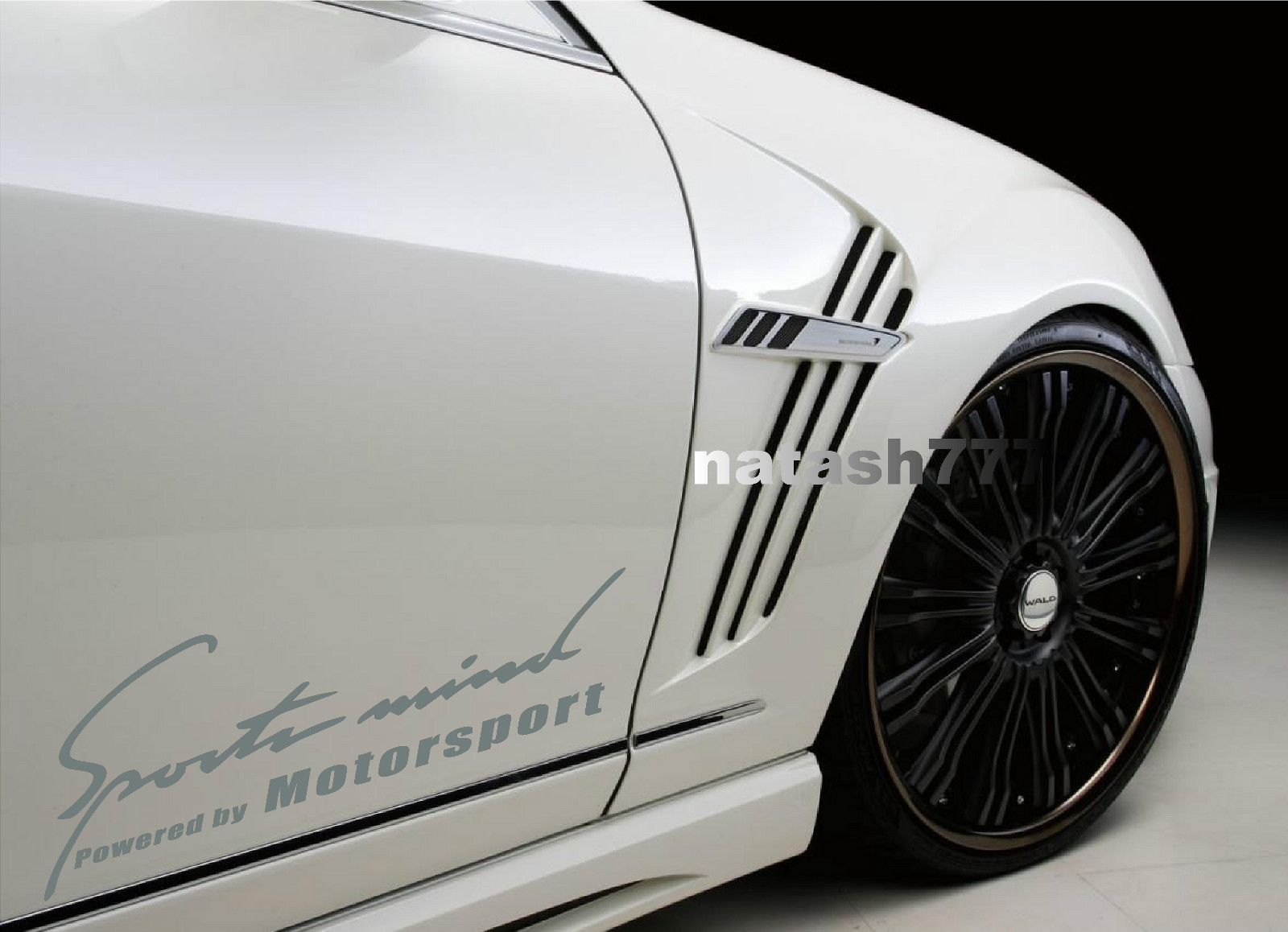 Sports mind Powered by Motorsport car Vinyl Decal sticker logo SILVER (Fits: BMW