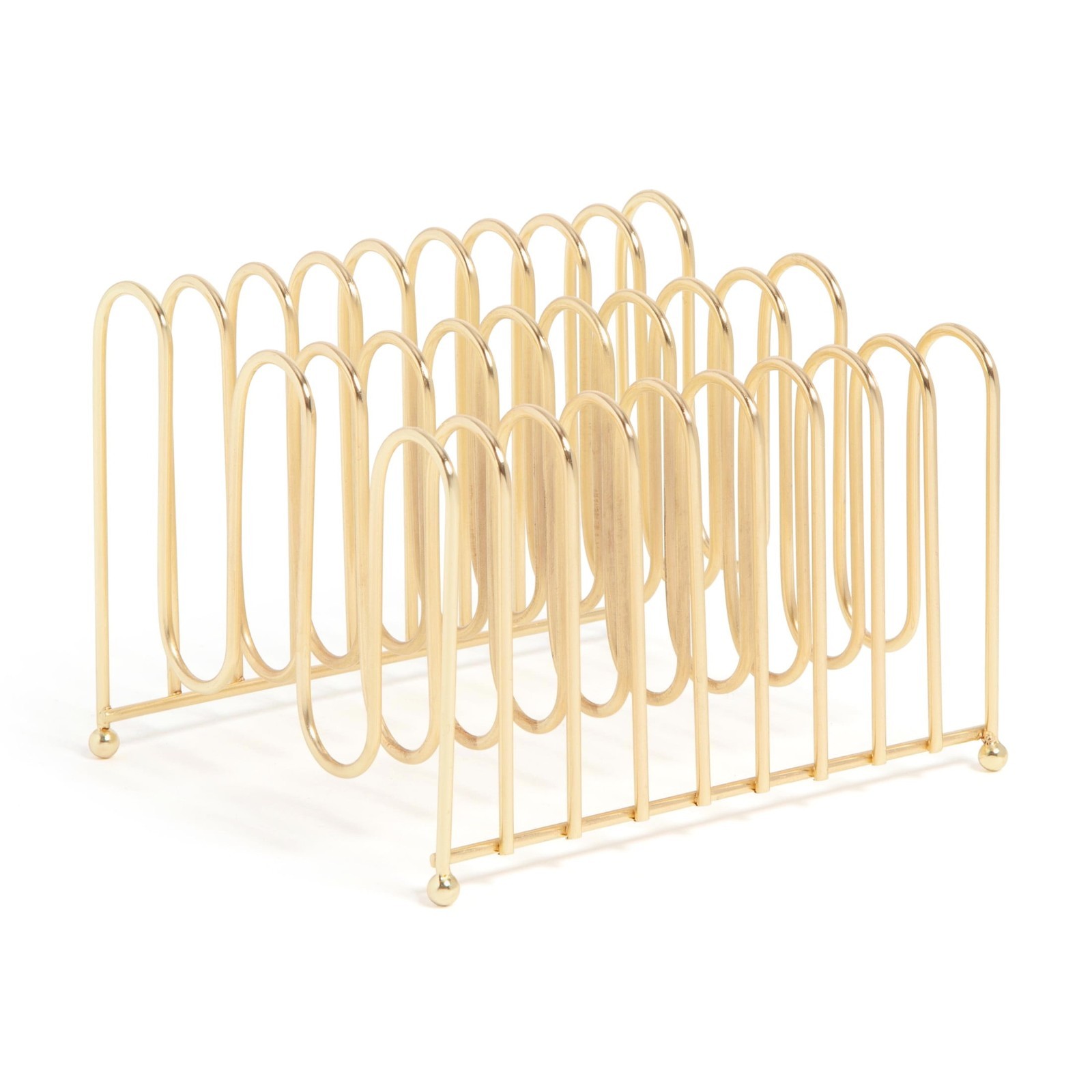 Bent Wire Letter Sorter 5.95 x 5.2 x 4.21 Inch Gold Desk Organizer