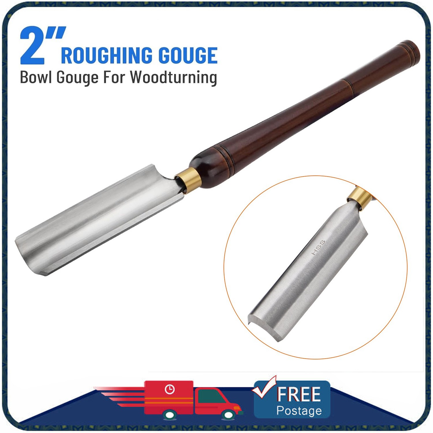 2 Inch HSS Roughing Gouge Lathe Chisel Wood Lathe Turning Tool with Storage Box