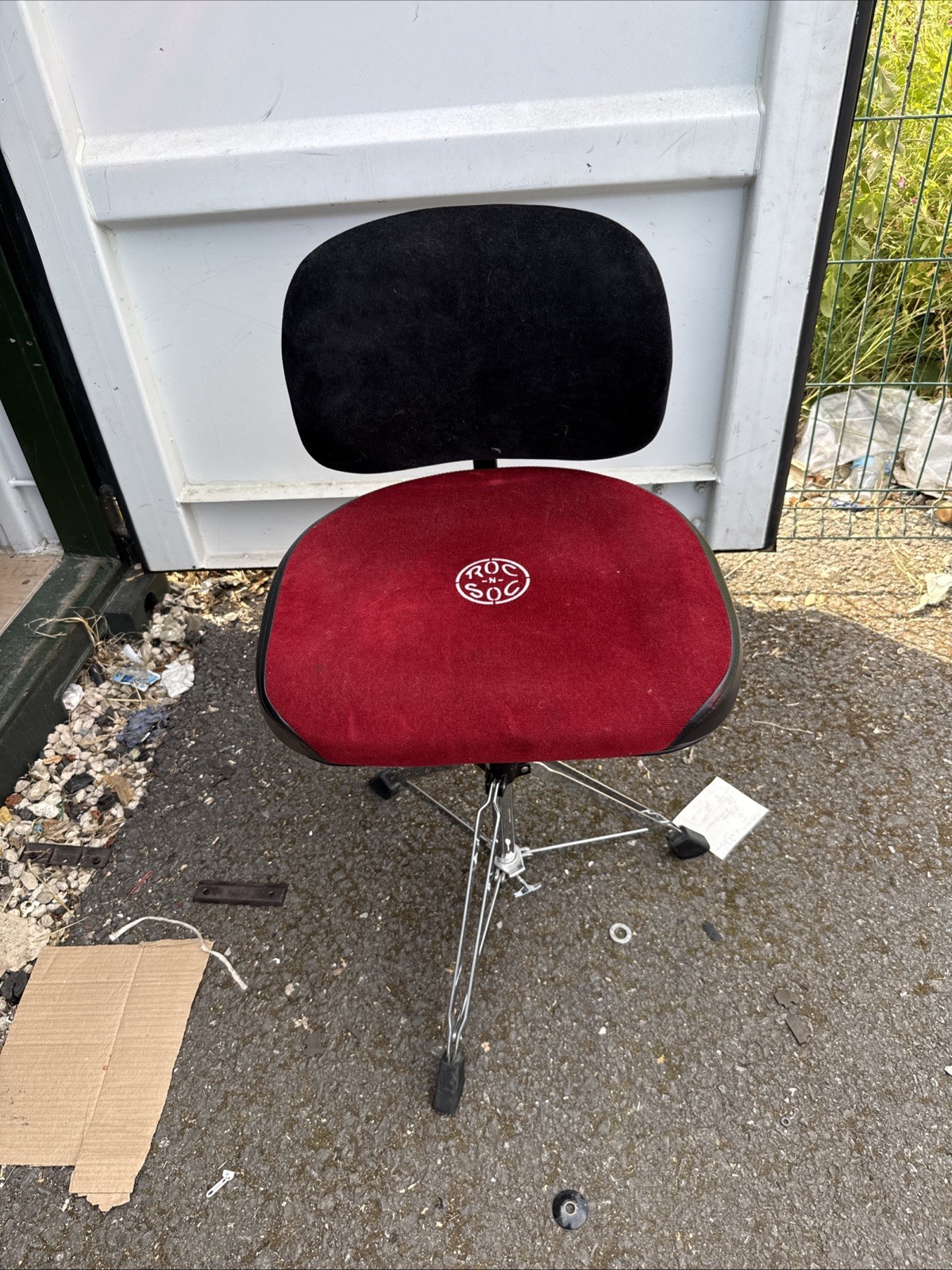 Roc N Soc Drum Throne, Seat, Stall, Stool w Back Rest. Custom Percussion Base