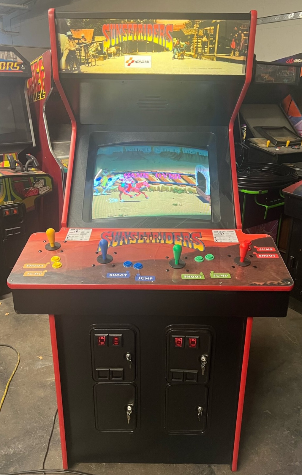 SUNSET RIDERS ARCADE MACHINE by KONAMI 1991