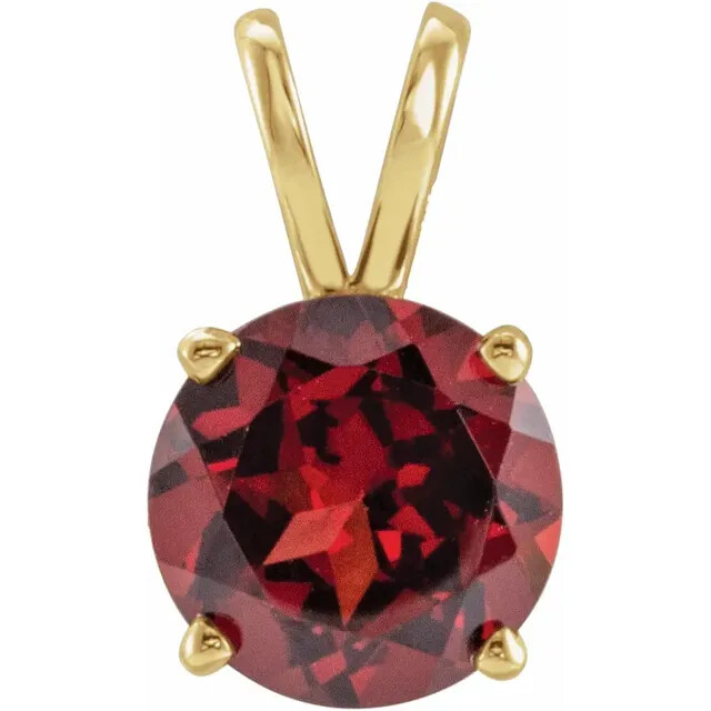 14K Solid Yellow Gold Round Cut Pendant Setting Pendant Mounting 4 Prong