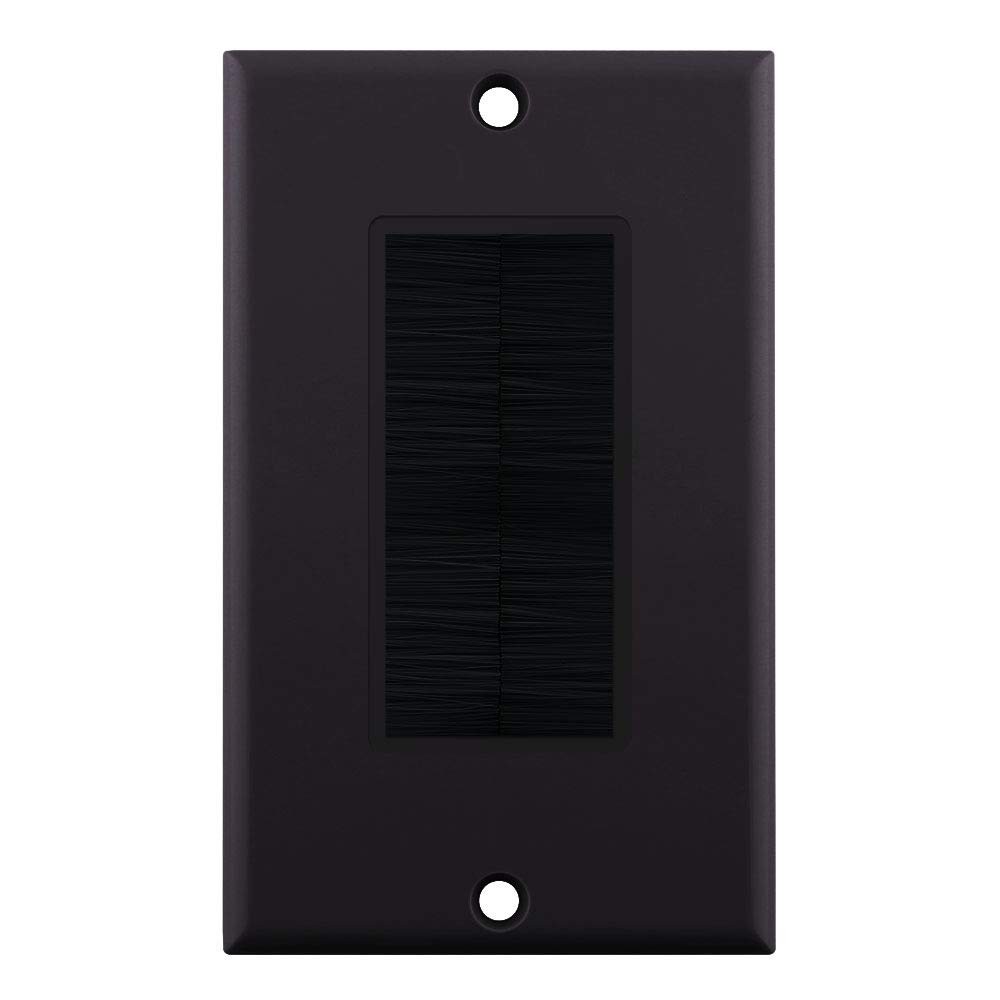 Single-Gang Décor Brush Plate Black Plate w/Black Brush