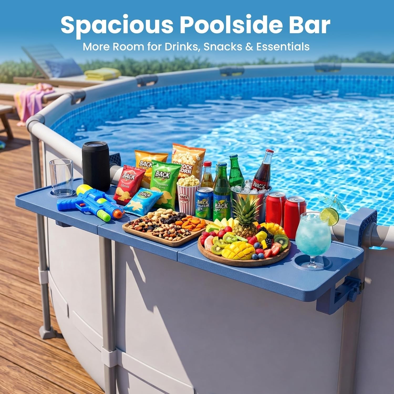 Poolside Bar for above Ground Pool, Outdoor Pool Bar Table for Above-Ground roun