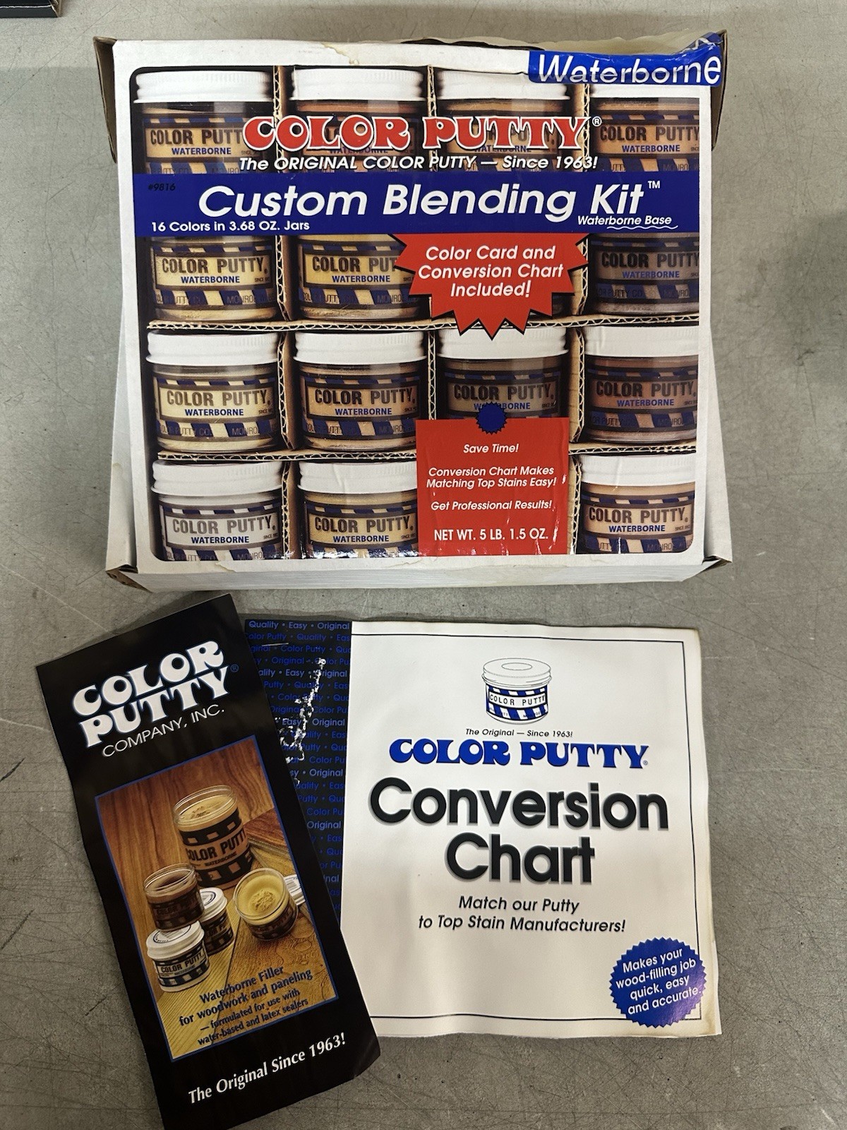 NEW Color Putty Company Inc. Custom Blending Kit - Waterborne Base 16 Colors