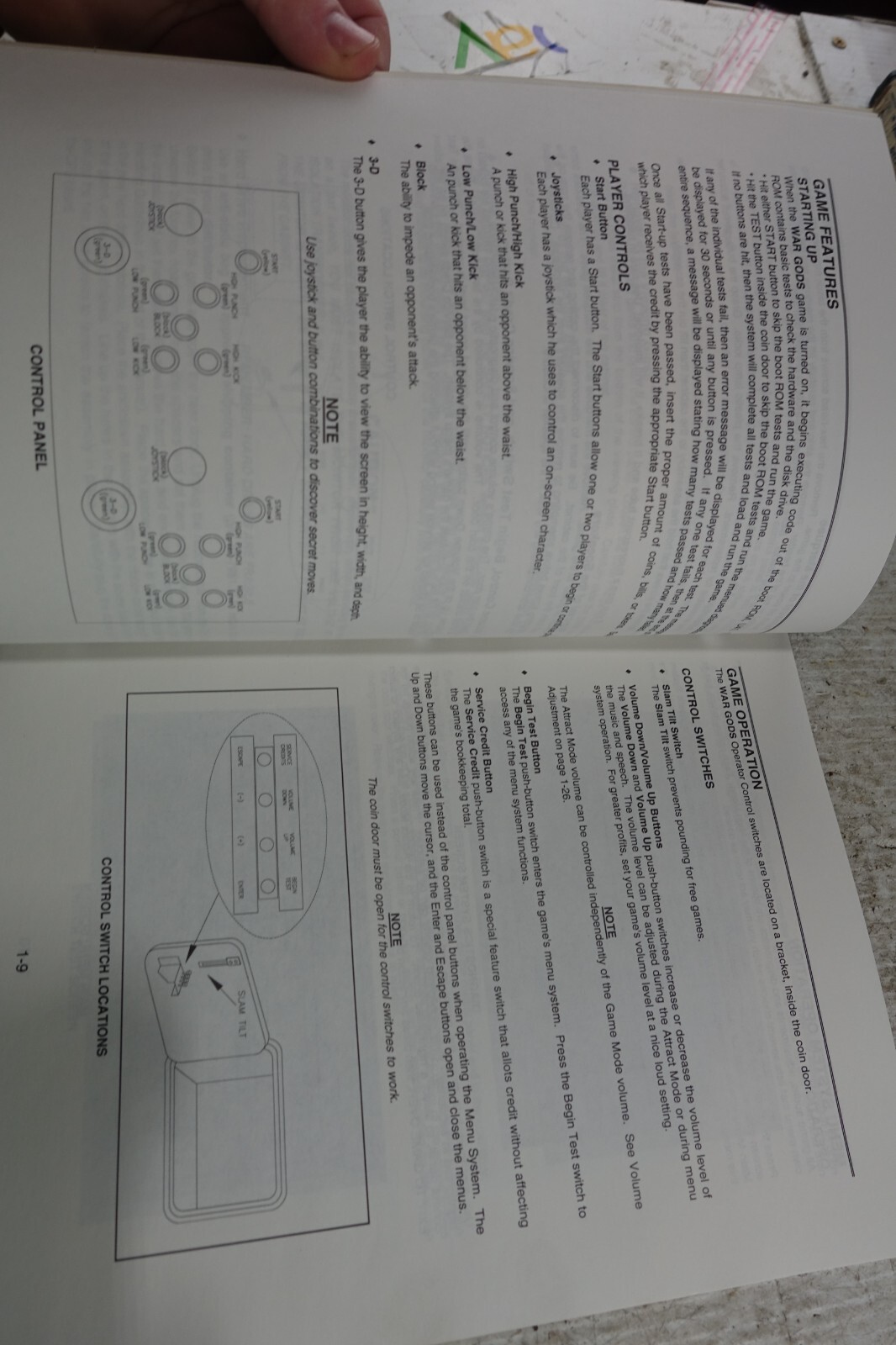 Midway War Gods Arcade factory manual