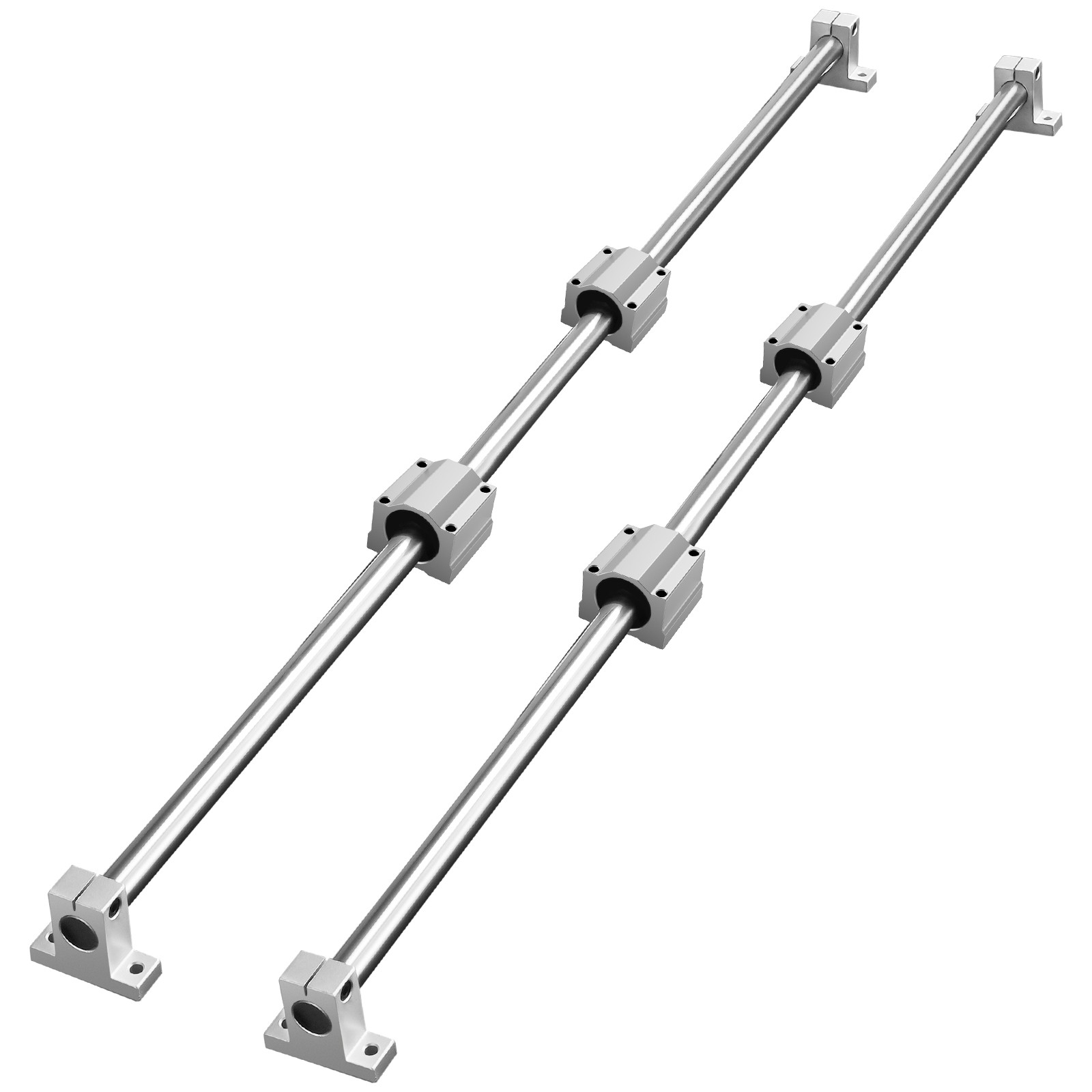 VEVOR 2PCS SFC20 1200mm Linear Guide 4 PCS SC20 Bearing Block 4 PCS Rail Support