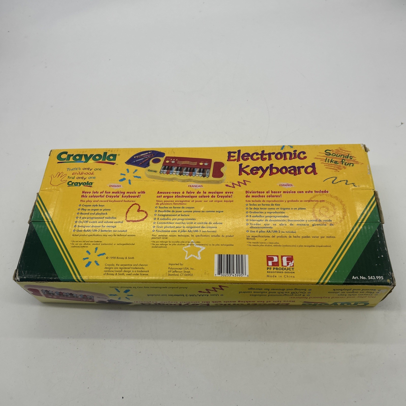 Vintage 1998 Crayola Binney & Smith Electronic Keyboard W/Storage