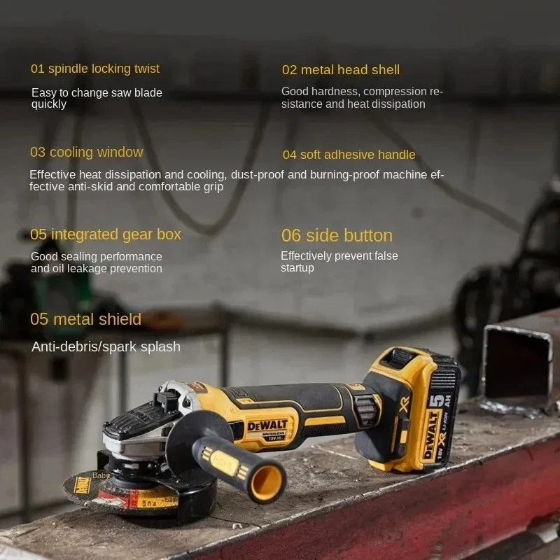 DEWALT DCG405 125mm flat head angle grinder bare machine tool cutting machine 1