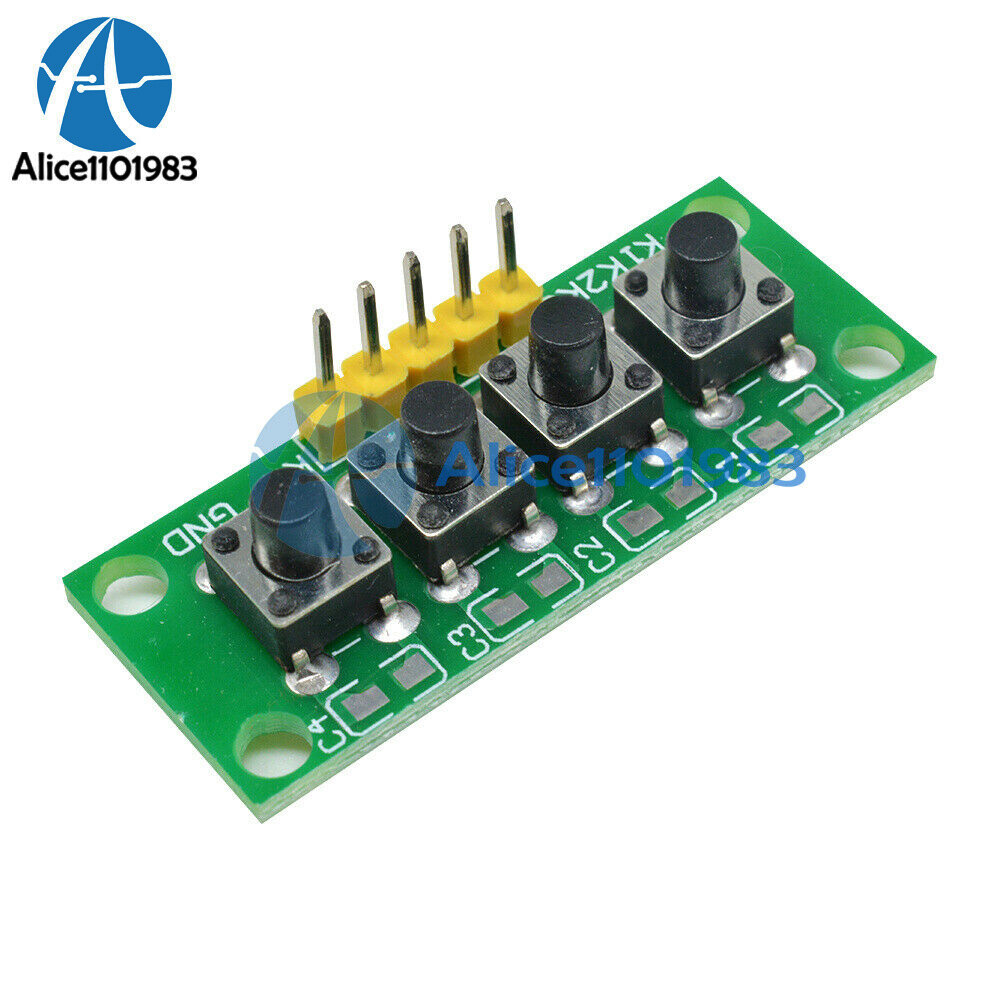 2PCS 5Pin 1x4 4 Keys Button Keypad Keyboard Breadboard Module for Arduino DIY