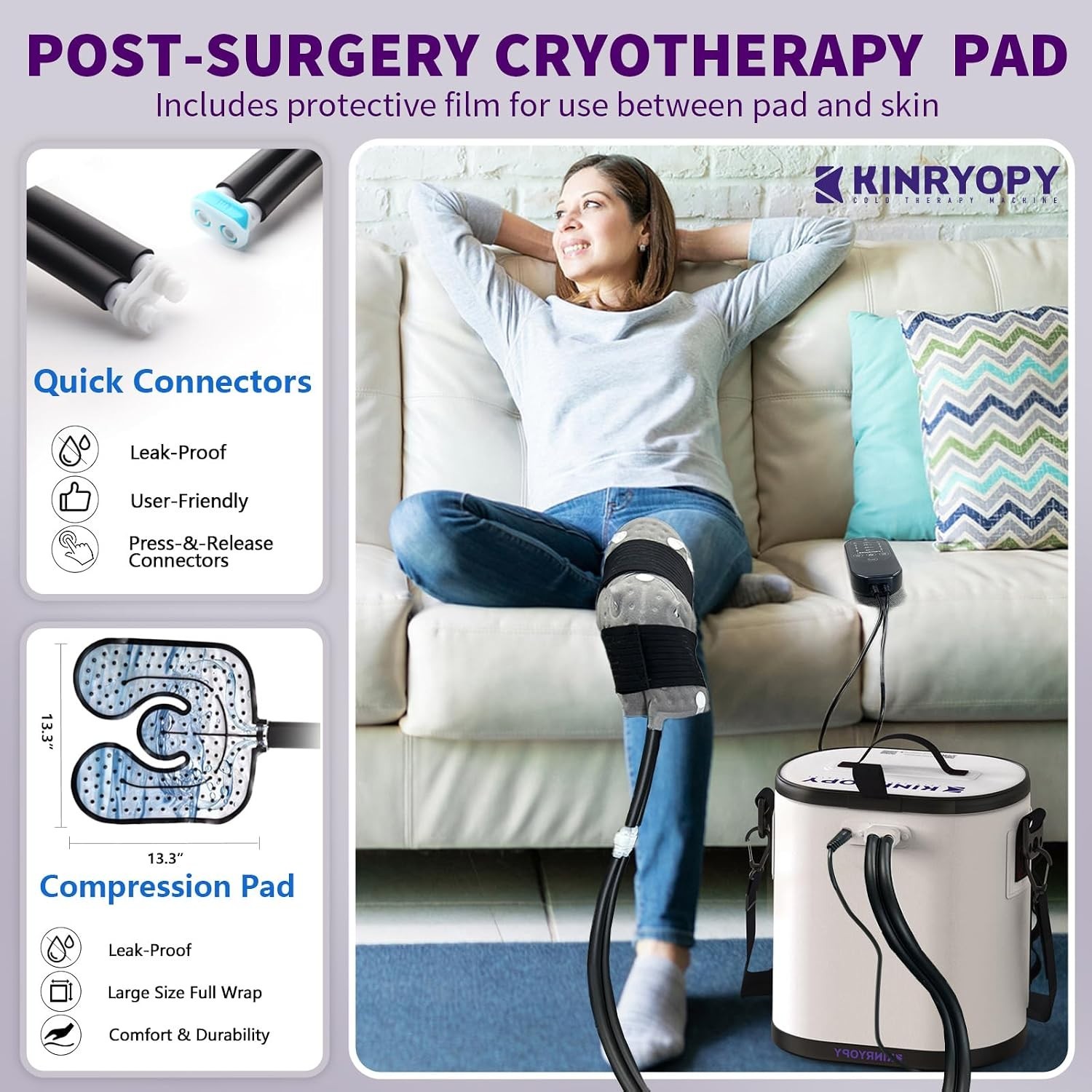 Cold Therapy Machine Programmable Timer Portable Ice Machine Knee After Surgey