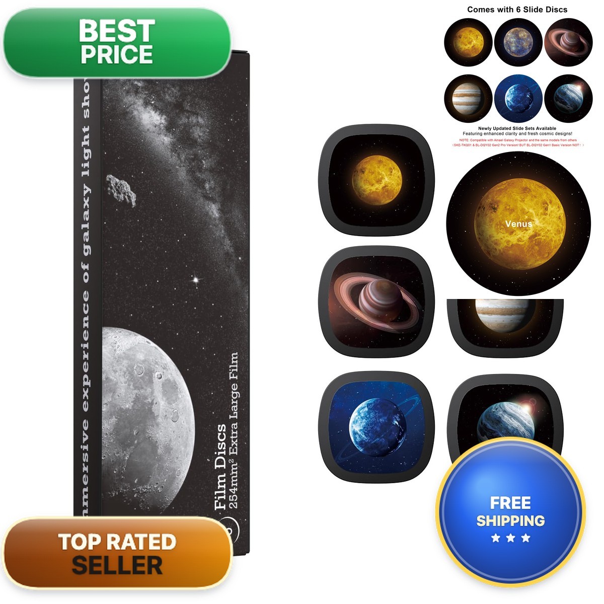 Galaxy Projector Disc, 5K Ultra HD Slide Discs Ainael Galaxy Projector Solar