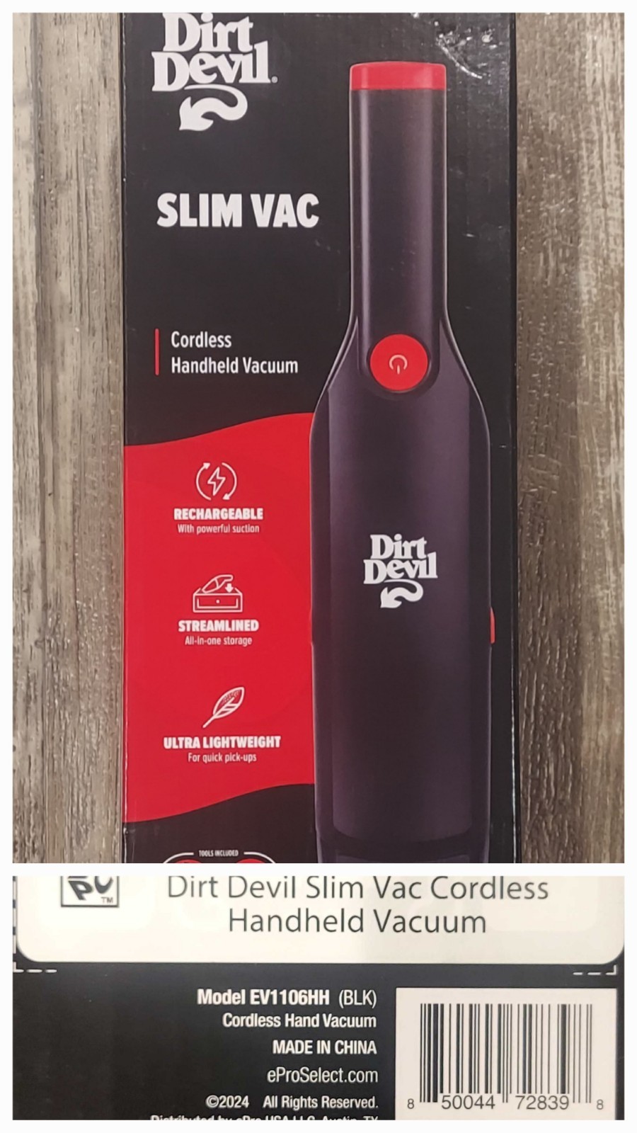 Dirt Devil Cordless Rechargeable Handheld Slim Vacuum EV1106HH w/Storage Dock 🆕