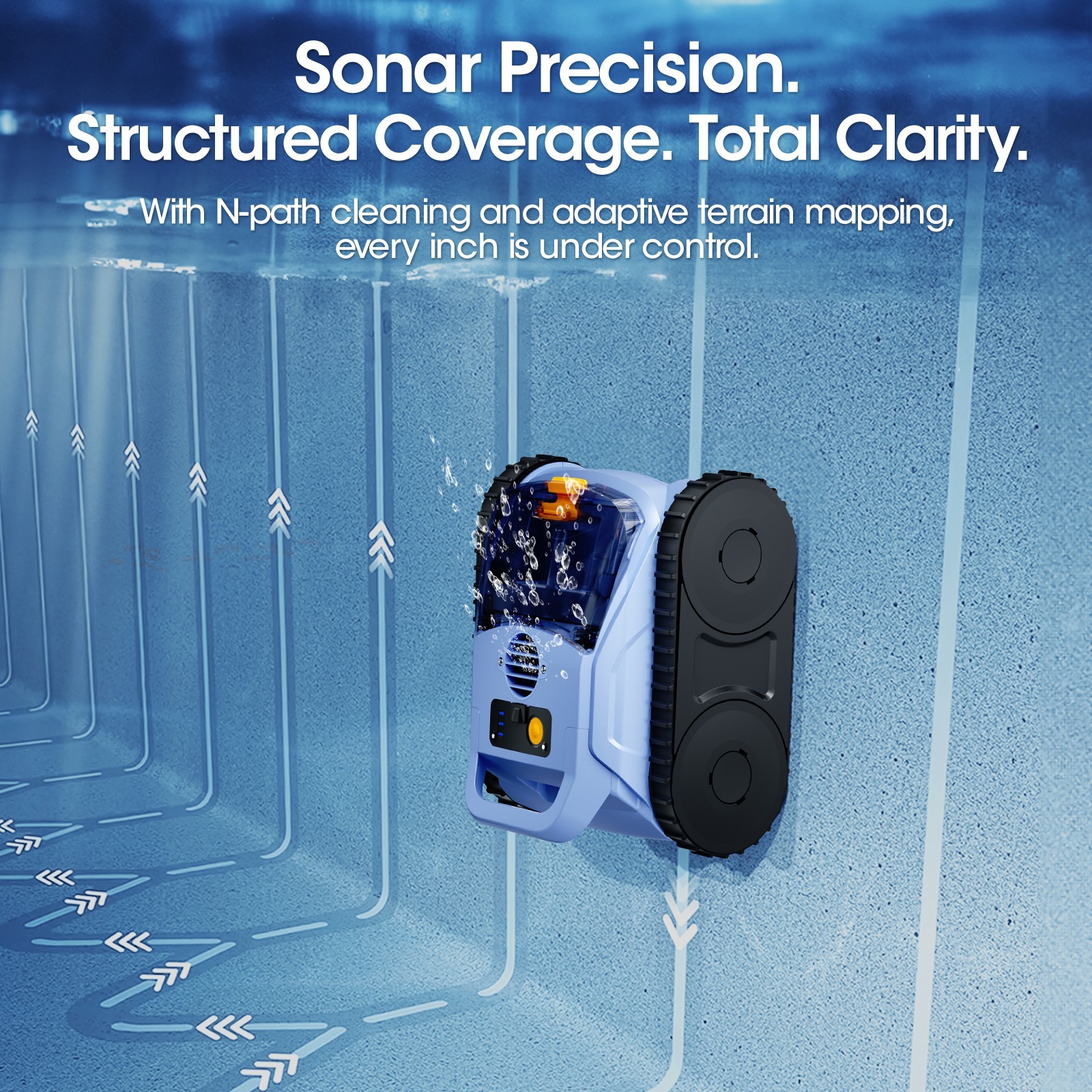 Seauto Cordless Robotic Pool Cleaner – 3H Sonar Navigation, Auto Path Planning