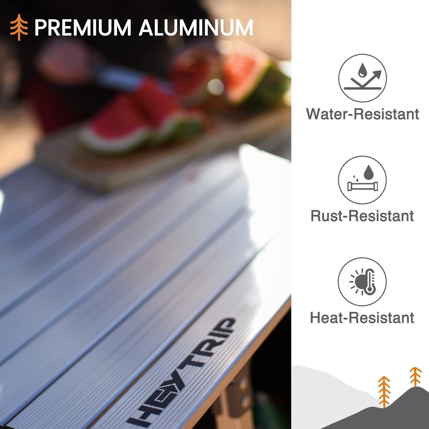 Portable Aluminum Folding Beach Table with Storage Bag Grey