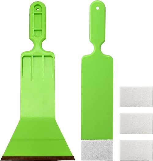 2 PCS Window Tint Tools Squeegee + Scrubber Paddle Squeegee, Long Color: Green