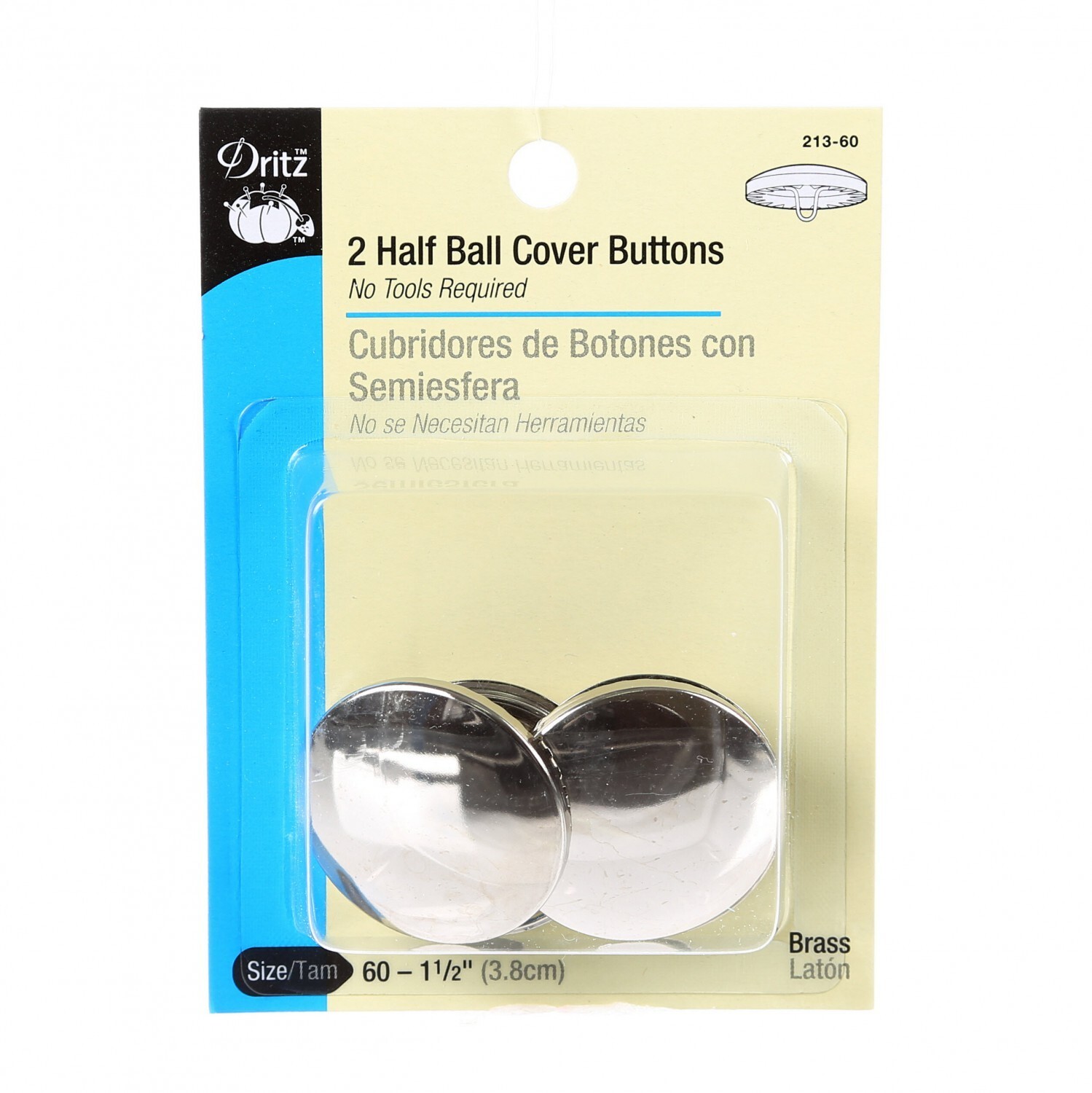 Dritz Button Cover Half Ball Size 60  1-1/2in 2 Button